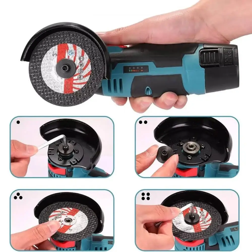 Болгарка акумуляторна з 2 батареями та 2 дисками 19500 об/хв 75 мм - фото 4 Болгарка акумуляторна з 2 батареями та 2 дисками 19500 об/хв 75 мм - фото 4