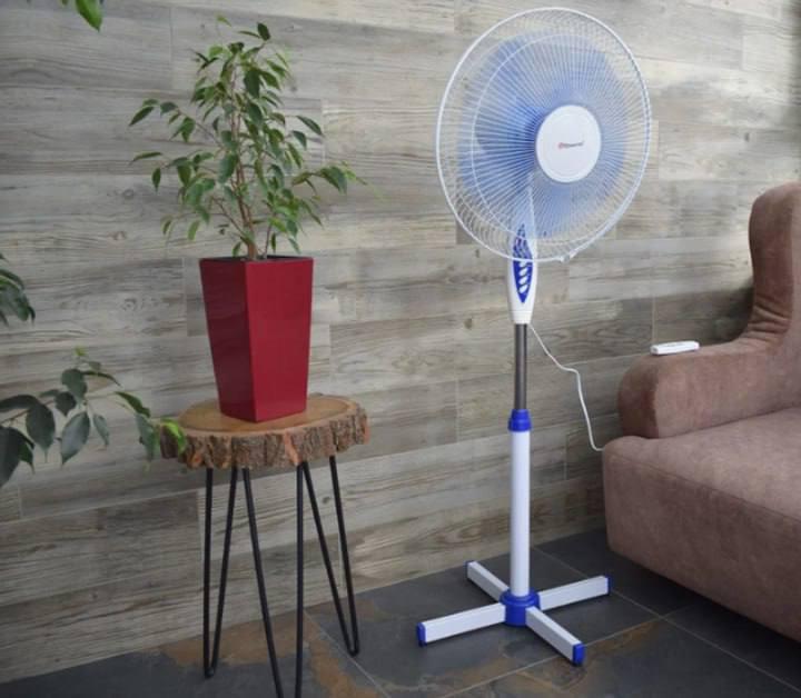 Вентилятор для підлоги Domotec MS-1621 5 лопатей з пультом і таймером 40 Вт Біло-синій (CLS55) - фото 4