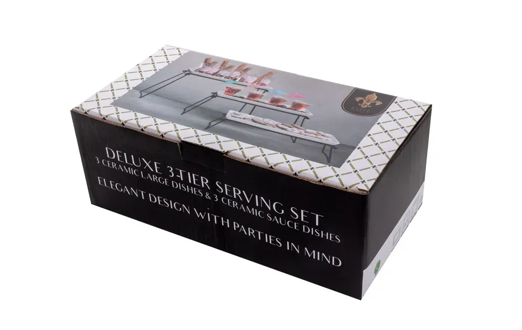 Набір сервірувальних фарфорових блюд на підставці 3 шт. - фото 7 Набір сервірувальних фарфорових блюд на підставці 3 шт. - фото 7