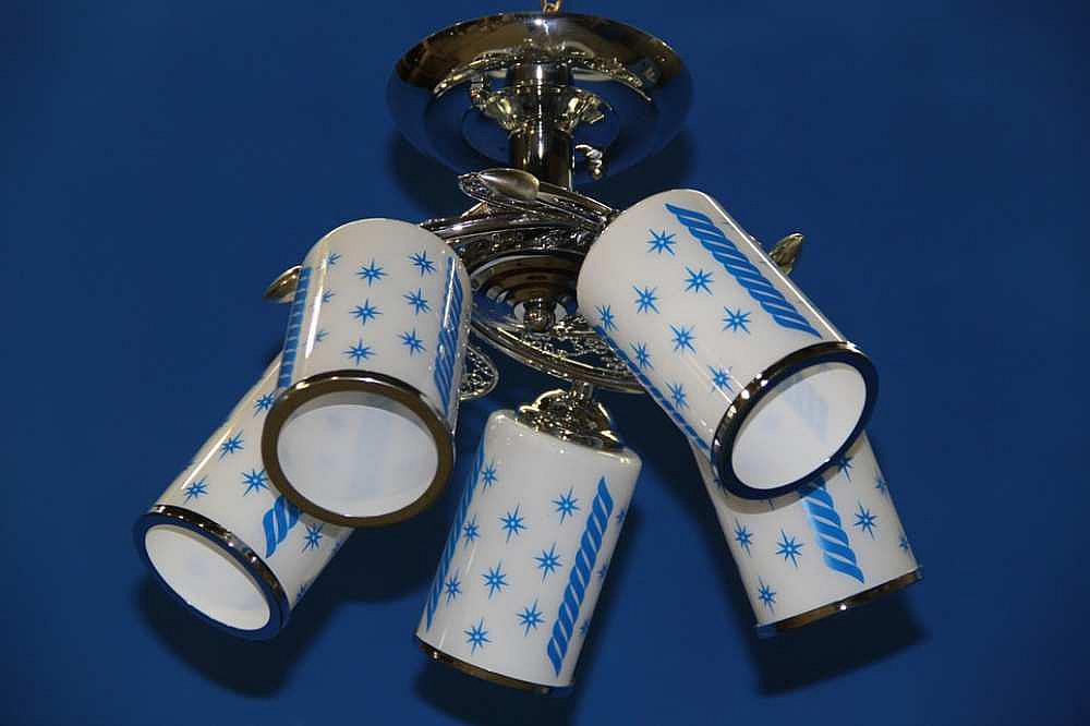 Люстра із плафонами Ray L1734/5FGD Синій (IR005946)