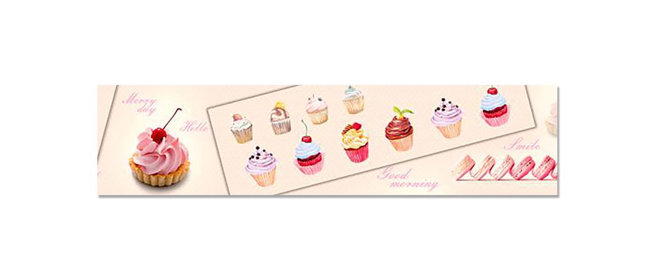 Фартук кухонный Пирожные сладости 60х250 см Бежевый Фартук кухонный Пирожные сладости 60х250 см Бежевый