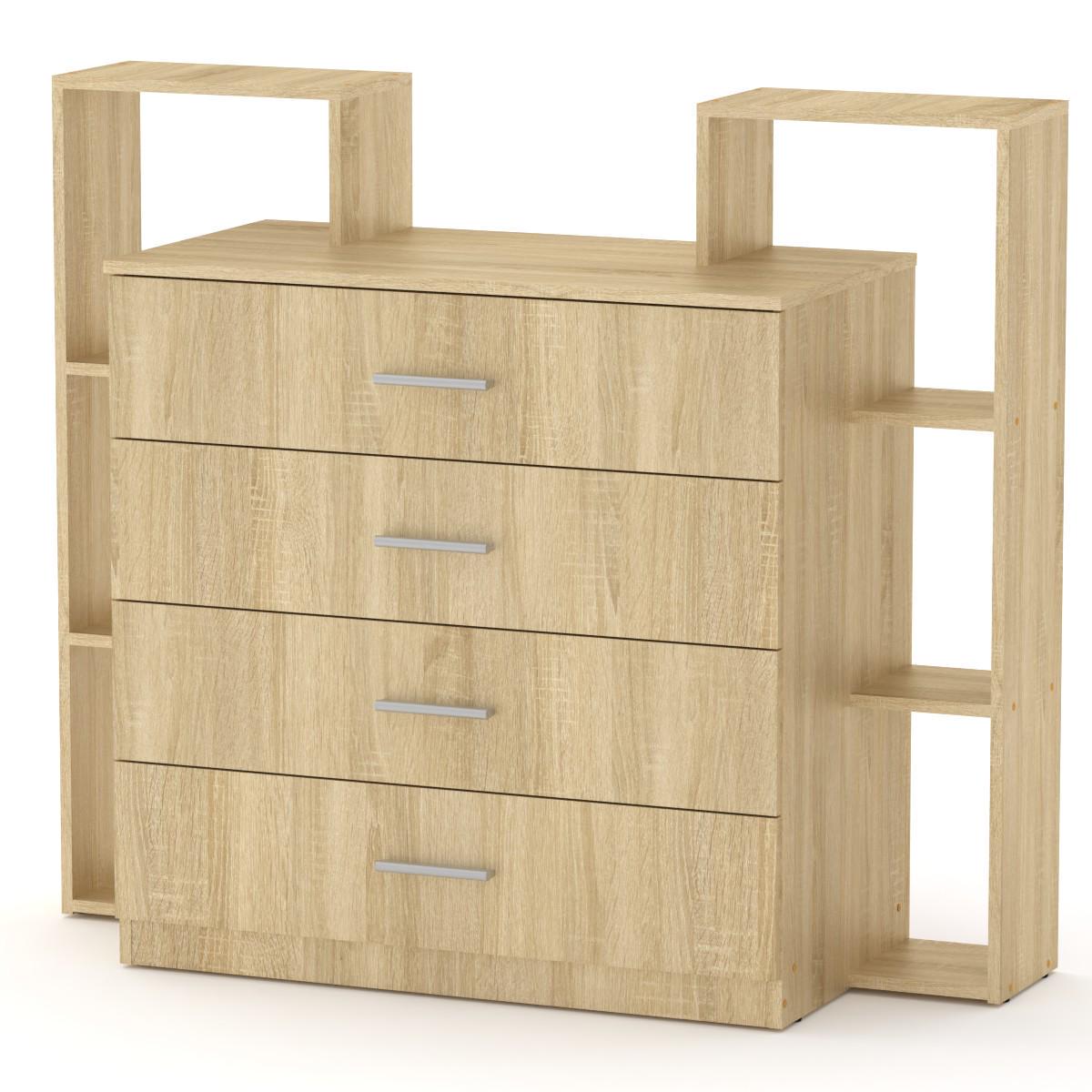 Комод на 4-ри ящики Компаніт 4-2 Дуб сонома (18117) - фото 1