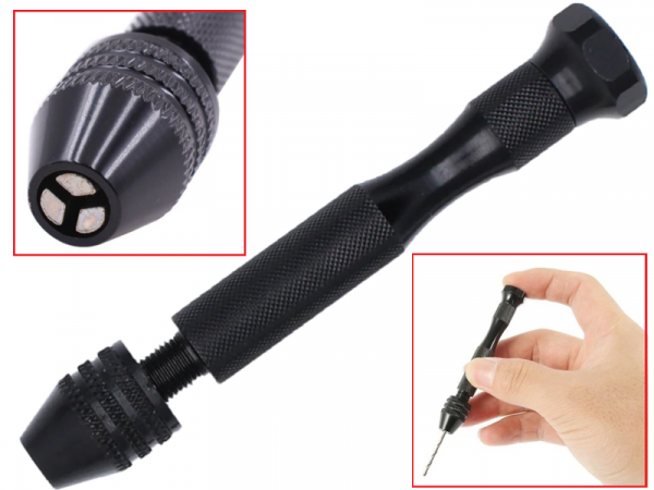 Дриль ручний з алюмінієвим корпусом і 10 свердлами Чорний (29428) - фото 8