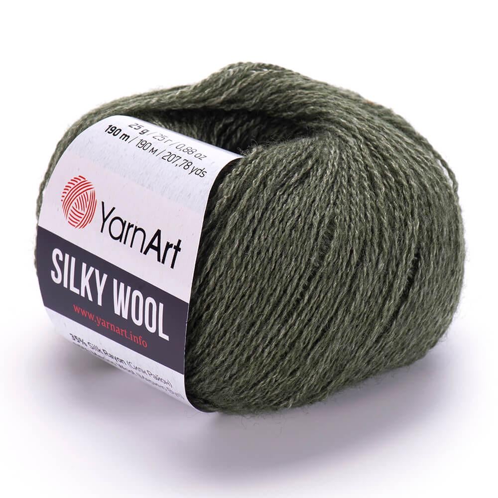 Пряжа YarnArt Silky Wool 346 Хаки (6197)