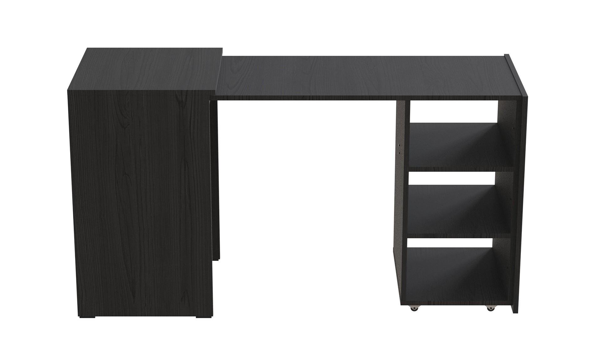 Стол-тумба трансформер Ferrum-decor Смарт 2/1 металл/ДСП 16 мм 750x1450x500 мм Черный/Бетон (FRD-105101) - фото 7