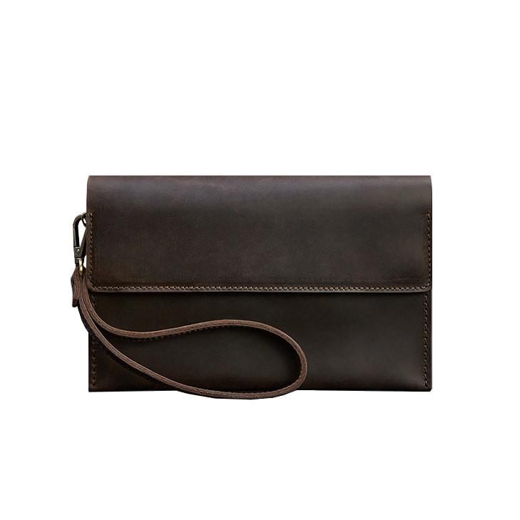 Клатч-барсетка кожаный мужской BlankNote Crazy Horse 3.0 Темно-коричневый (A-026856)