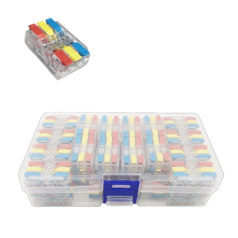 Набор клемм Tactix 0,5-4 мм2 32А 3х1-3х1 проходная одинарная 29х17,8х9,5 мм 50 шт. Разноцветный (CT3T-50box)