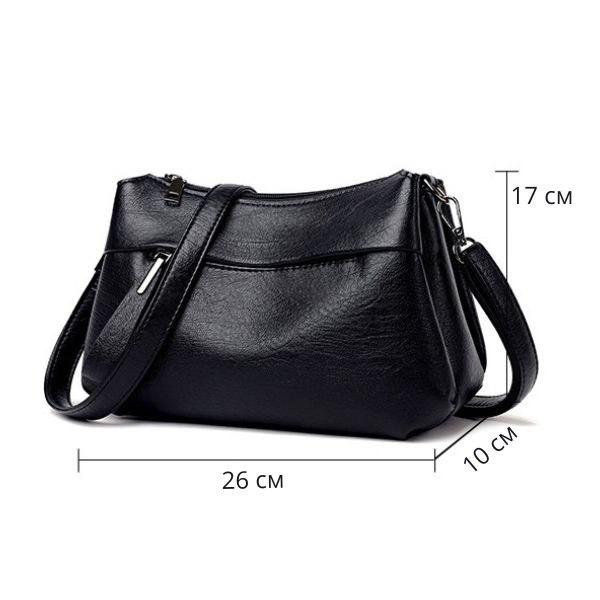 Сумка из экокожи со съемным ремешком 26х17х10 см Черный (KA00787) - фото 8 Сумка из экокожи со съемным ремешком 26х17х10 см Черный (KA00787) - фото 8