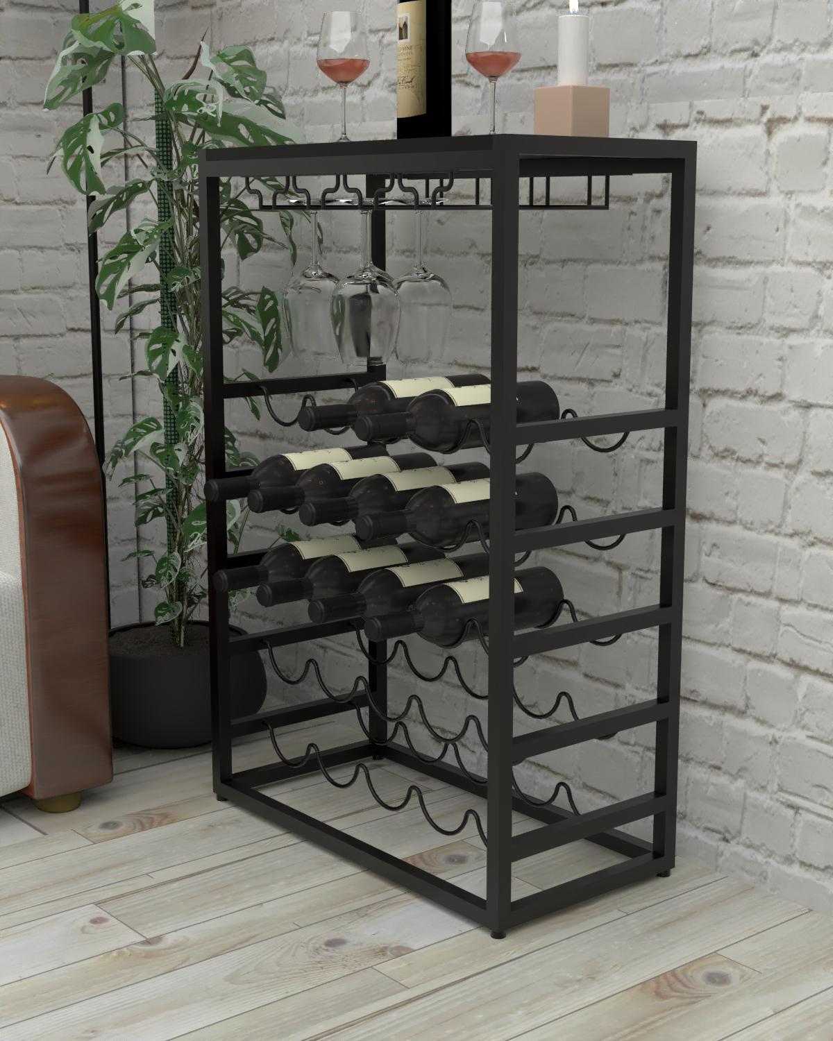 Стеллаж для винных бутылок EcoLoft Винтез DSP-1462-5 Черный (34713455)