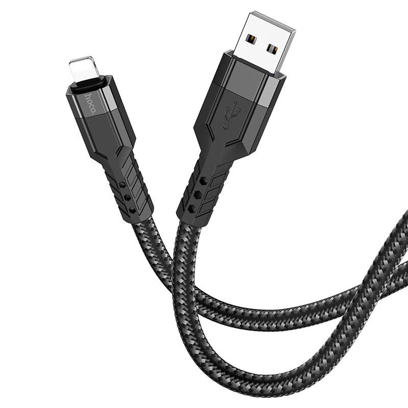 Дата кабель Hoco U110 charging data sync USB to Lightning 1,2 м Black - фото 3