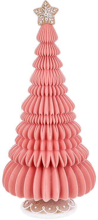 Фігура декоративна Зефірно-прянична ялинка з флоковим напиленням 53 см Рожевий