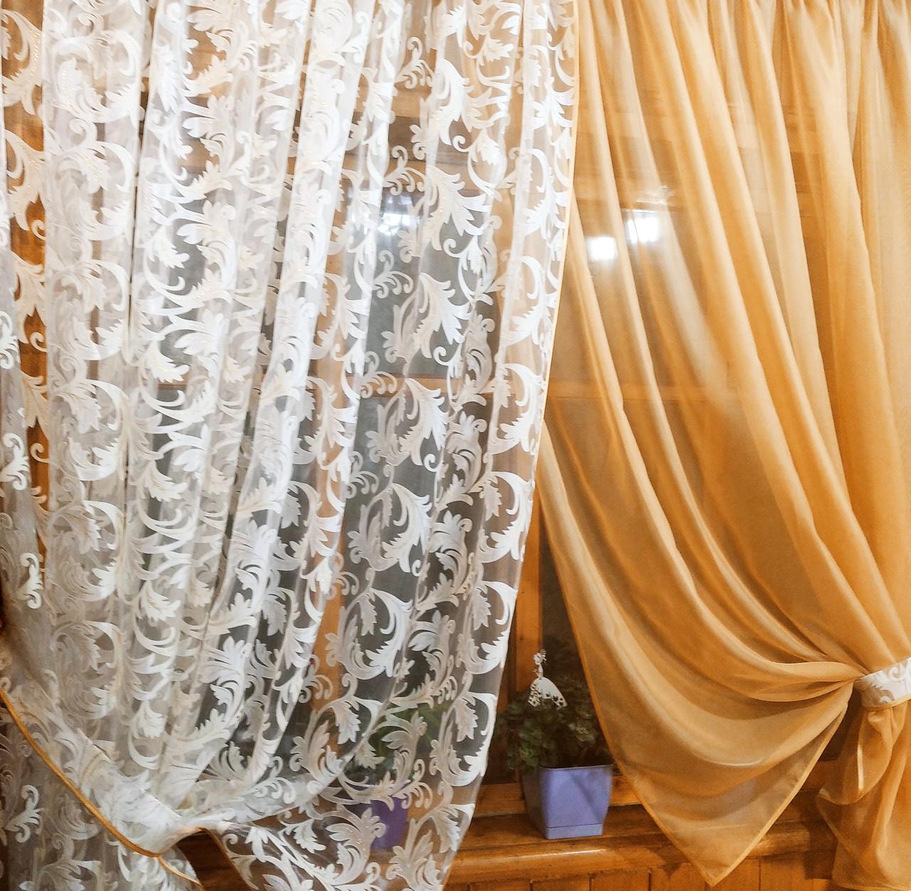 Штори Вероніка вензель Пісочний (1304118729) - фото 4 Штори Вероніка вензель Пісочний (1304118729) - фото 4