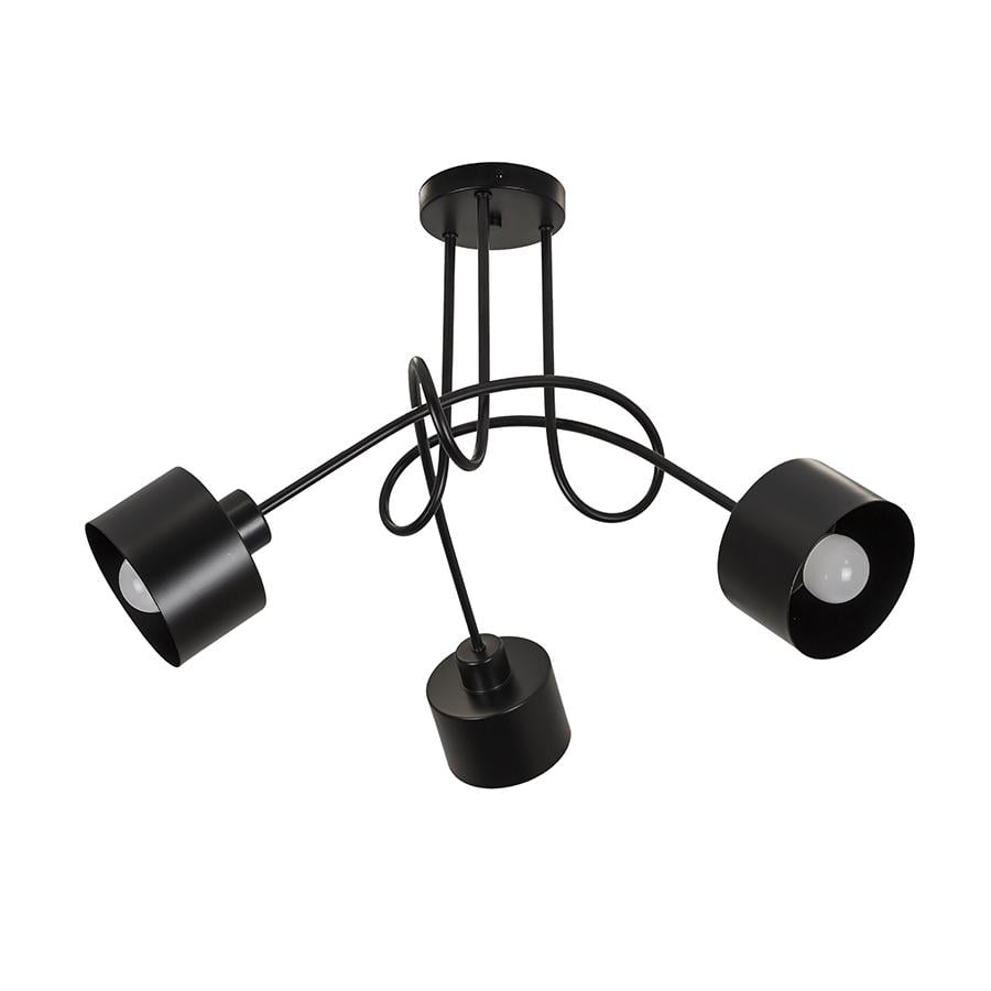 Люстра потолочная Levistella 7529904-3 BK металлическая с 3 плафонами под лампы Е27 (106-16-LVS4728)