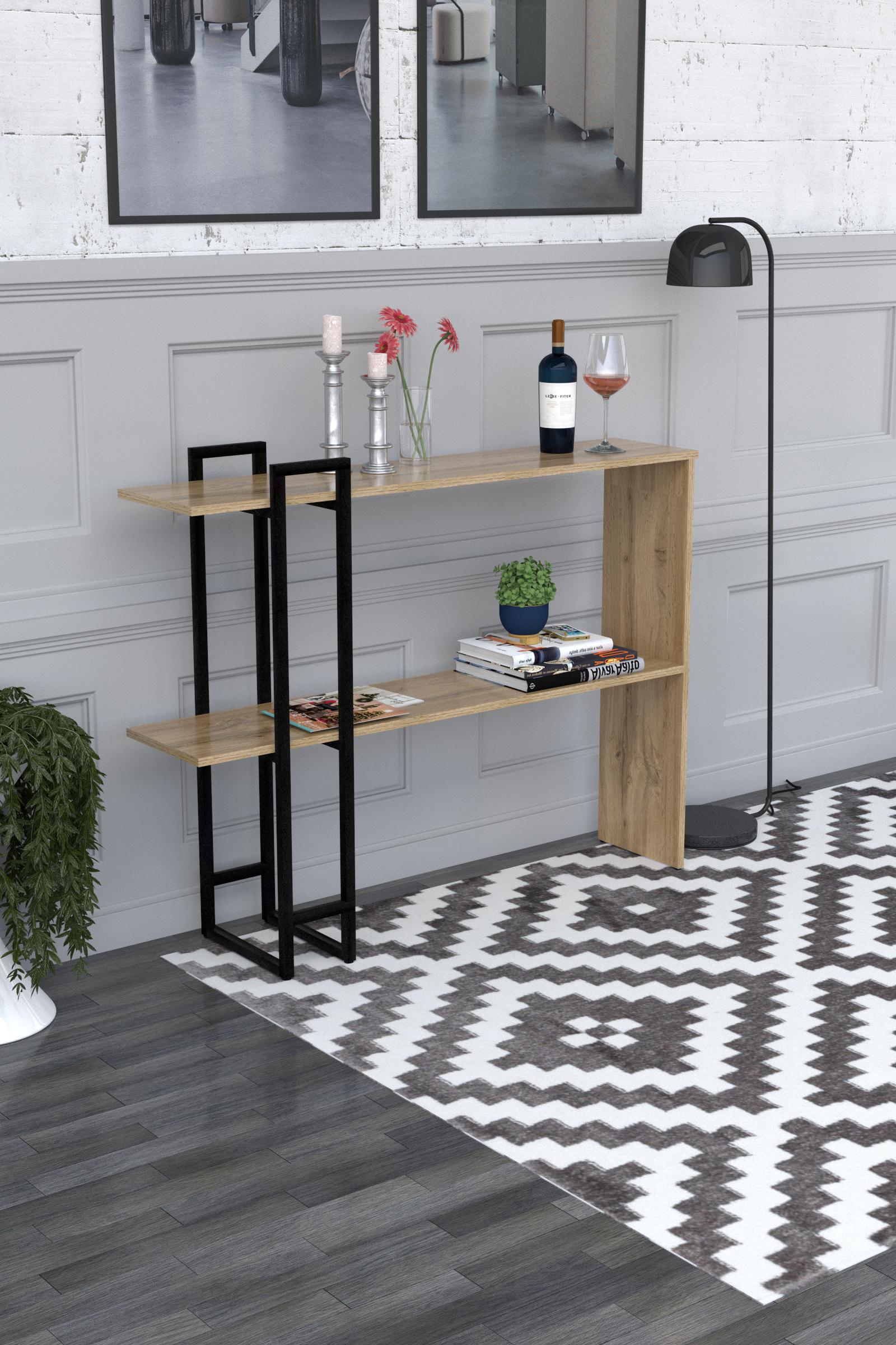 Столик консольный EcoLoft Лаурель DSP-1266 в стиле лофт Дуб Аппалачи (29818564) - фото 3 Столик консольный EcoLoft Лаурель DSP-1266 в стиле лофт Дуб Аппалачи (29818564) - фото 3