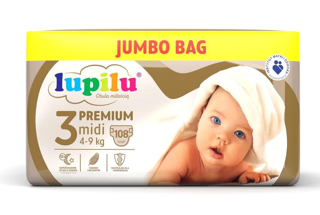 Подгузники Lupilu Premium Jumbo Bag Midi 3 4-9 кг 108 шт. (LP3-108)