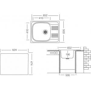 Мойка кухонная Ukinox GRP 652.503 GT 8K полированная и доска разделочная - фото 2