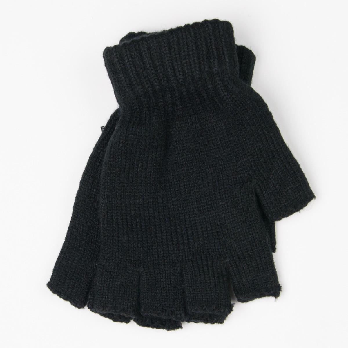 Мужские вязанные митенки № 19-5-14 размер 20-25 Черный (DR007682)