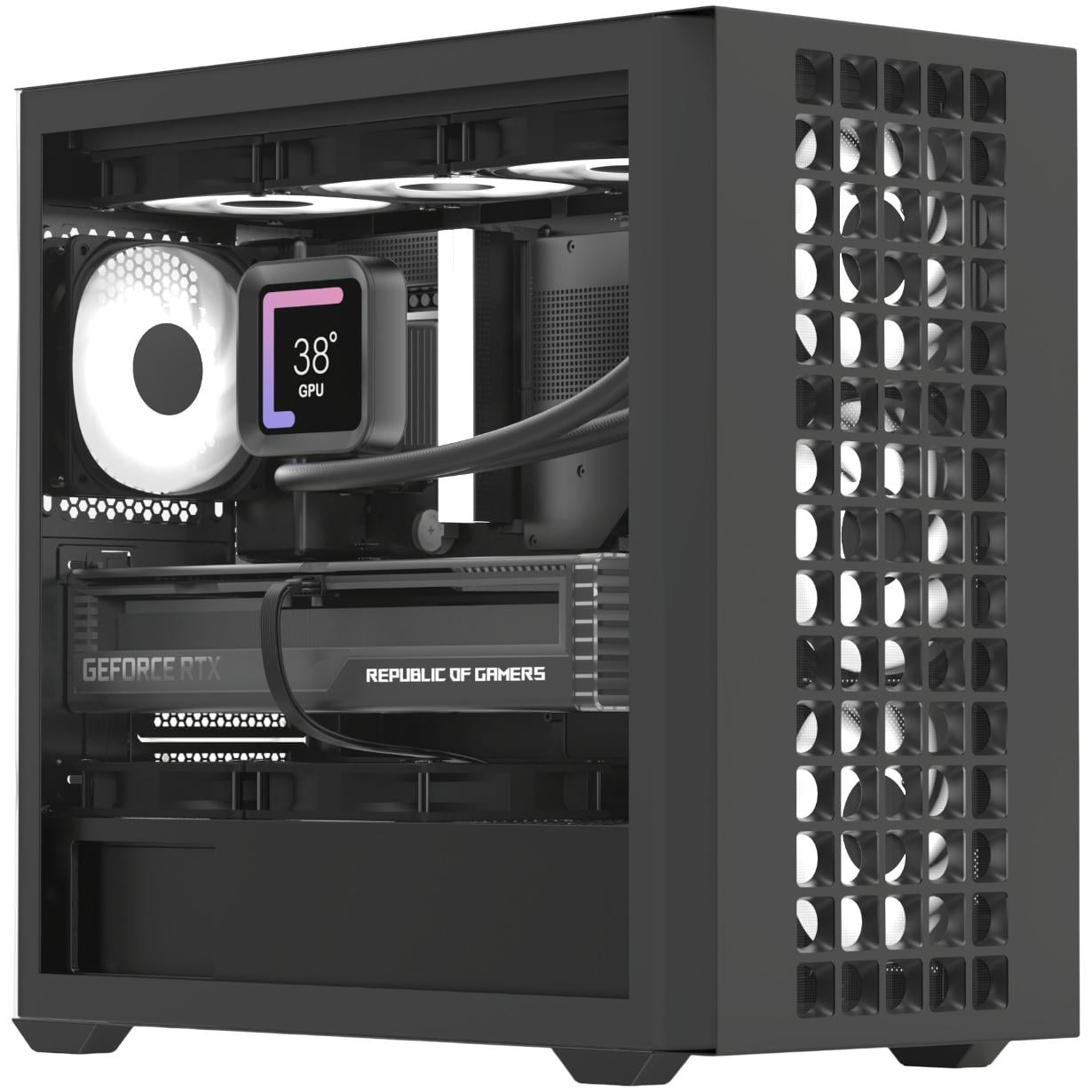 Корпус для ПК AeroCool D302A Mini-Tower no PSU MicroATX/Mini-ITX BTF ARGB Black (ACCS-DS04043.11)