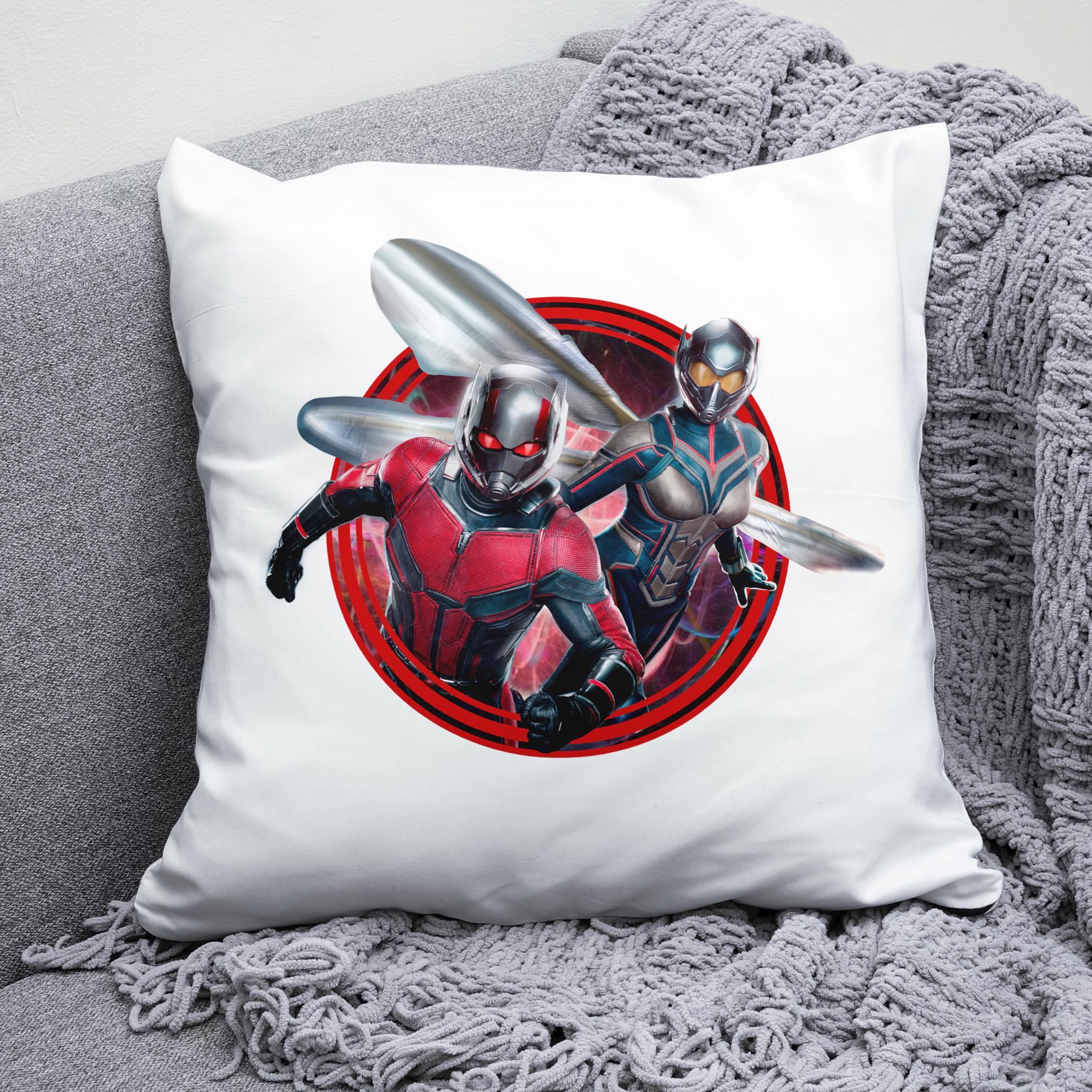 Плюшевая подушка квадрат с принтом Человек муравей и оса