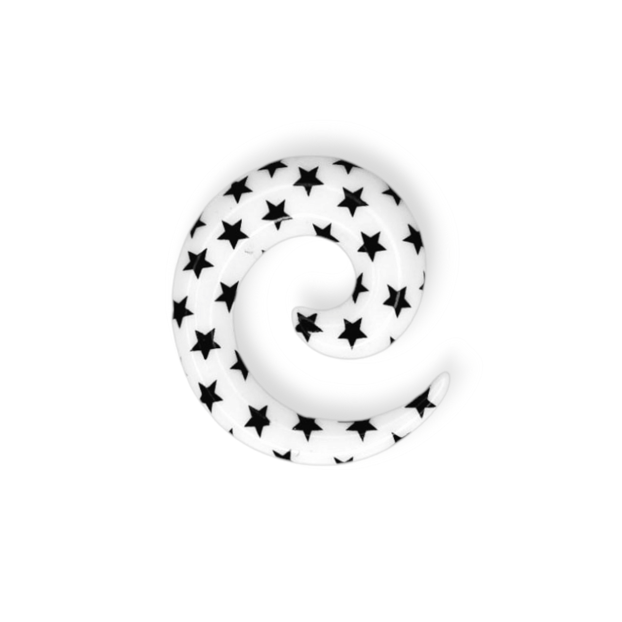 Расширитель со звездами скрученный по спирали 6 мм Белый/Черный (5462) Расширитель со звездами скрученный по спирали 6 мм Белый/Черный (5462)