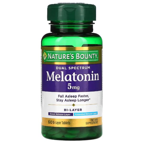 Мелатонин для сна Nature's Bounty Melatonin Dual Spectrum 5 мг 60 табл. (000021688)