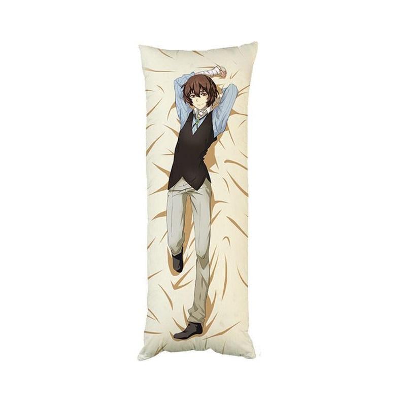 Подушка дакимакура Бродячие Псы Дадзая Осам декоративная ростовая для обнимания 40x100 см (1187300392)