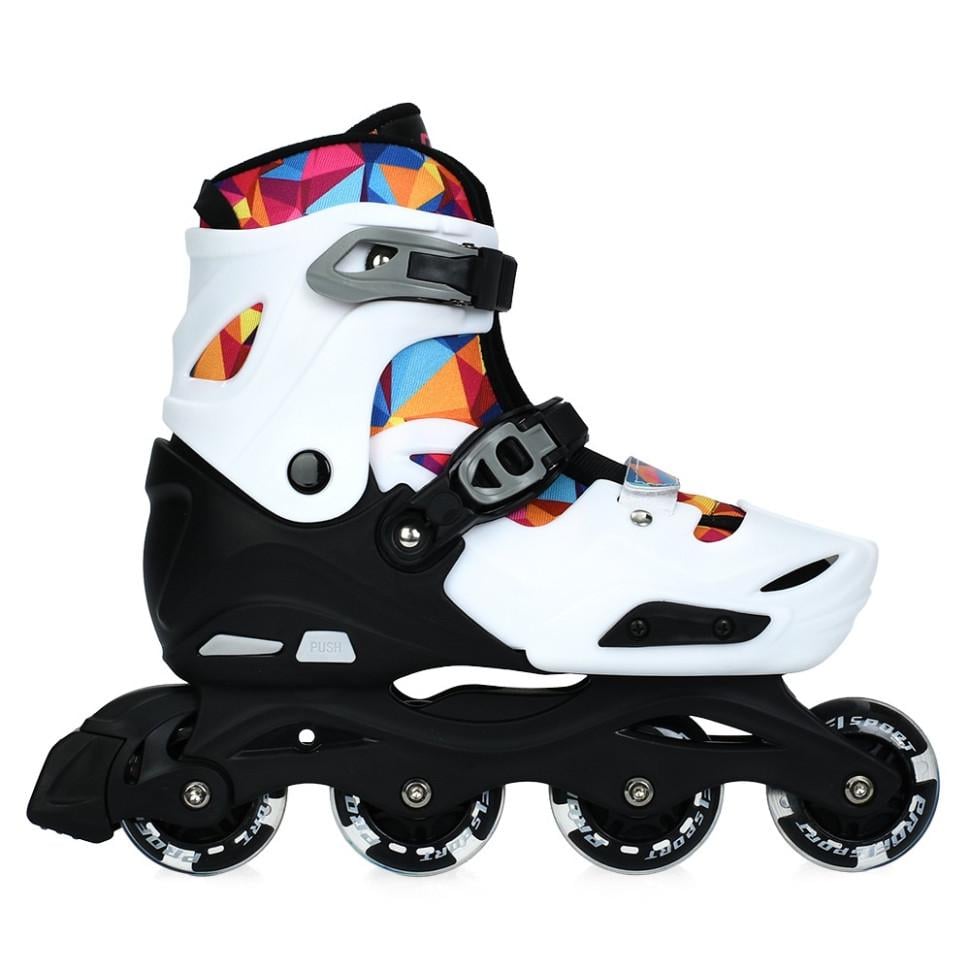 Ролики раздвижные подростковые Profi р. 39-42 с колесами PU 70 мм Бело-Черный (AP-122-R-78)