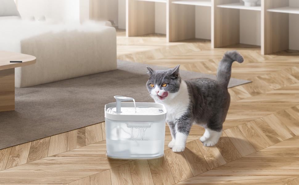 Поилка фонтан для кошек и собак Petory 2,2 л с фильтром Белый (2090673034) - фото 2