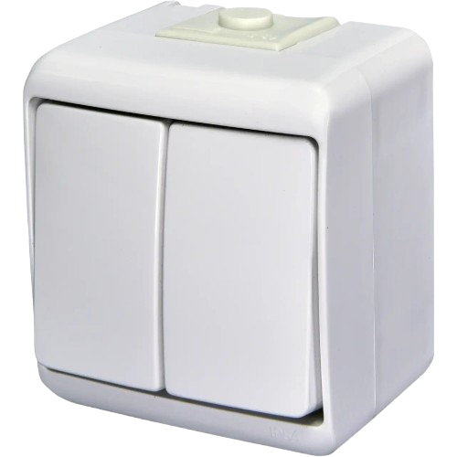 Выключатель кнопка 1-клавишный ETI Hermetics IP54 10А Белый (4668000)