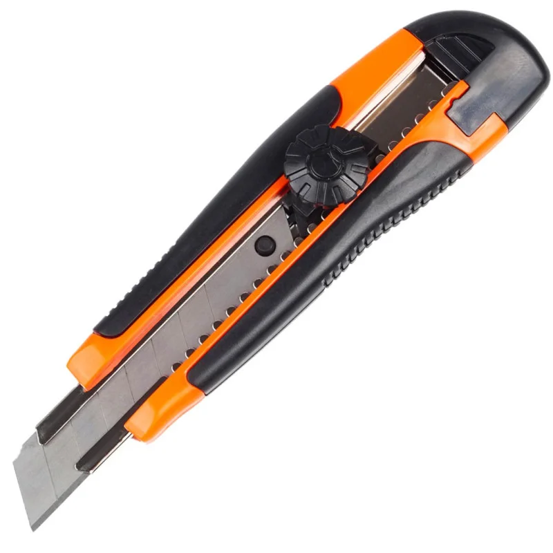 Ніж будівельний Polax з висувним лезом і прогумованою ручкою 18 мм (23-003)