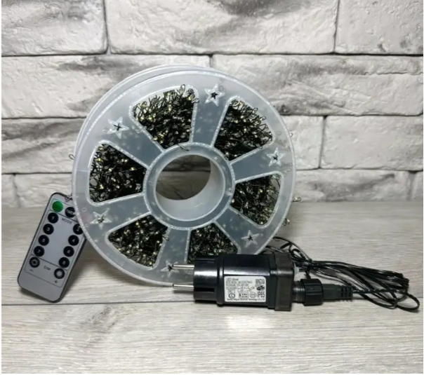 Гірлянда феєрверк-мішура хвойна лапа USB/мережа 1500 LED 50 м зелений дріт Теплий білий (Mishura -50) - фото 6 Гірлянда феєрверк-мішура хвойна лапа USB/мережа 1500 LED 50 м зелений дріт Теплий білий (Mishura -50) - фото 6