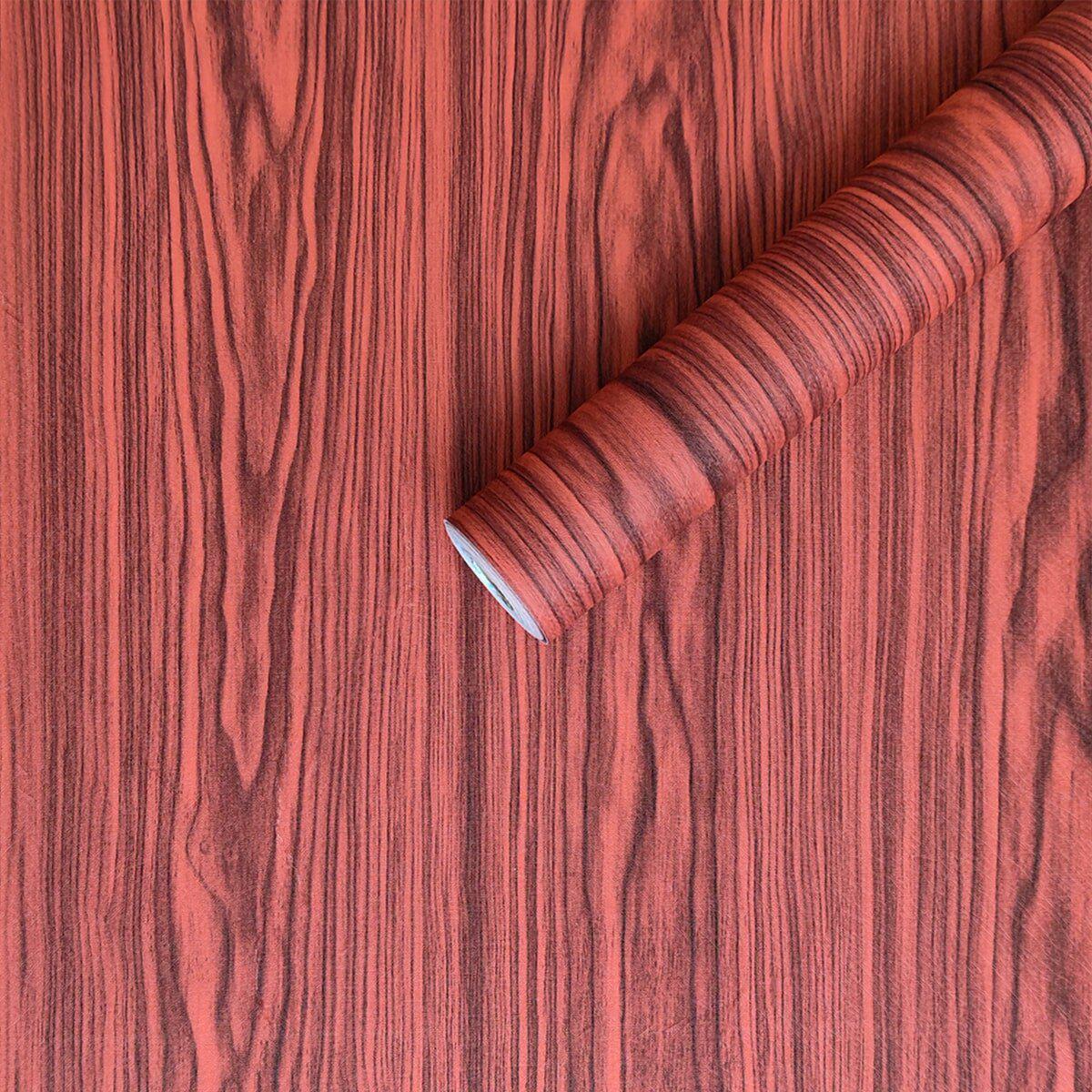 Самоклеящаяся пленка Sticker Wall термостойкая в рулонах для кухни на шкаф на двери 0,45х10 м Коричневое дерево (SW-00000810)