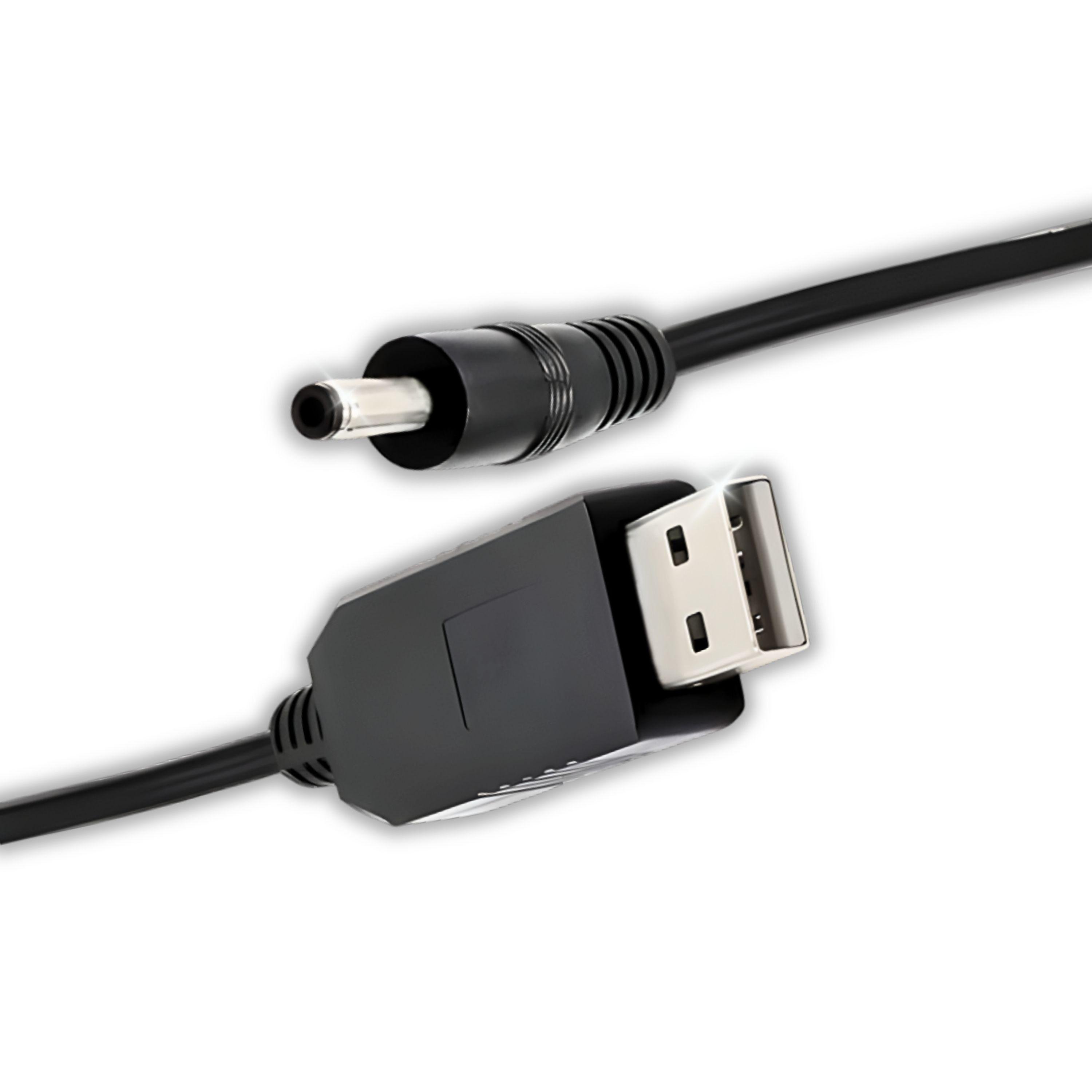 Кабель для роутера Wi-Fi переходник от павербанка 12V DC USB 5-12V 1 м 2,1x5,5 мм Черный (23370091)