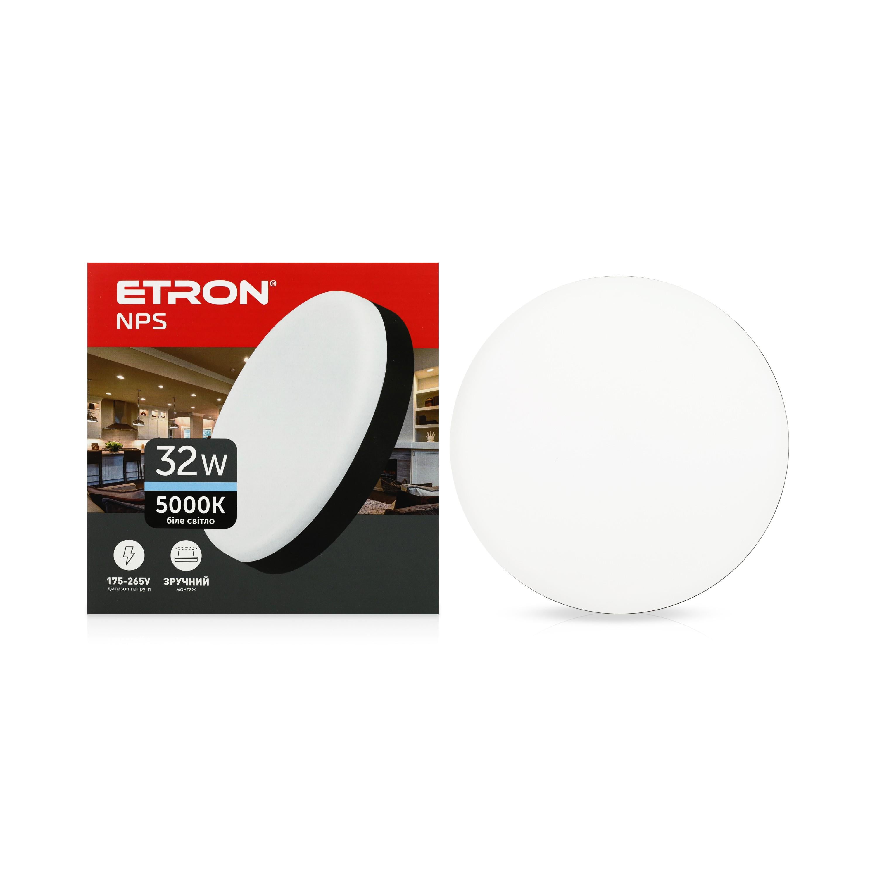 Светодиодный светильник ETRON 1-EMP-733 NPS 32W 5000К Черный (72552) Светодиодный светильник ETRON 1-EMP-733 NPS 32W 5000К Черный (72552)