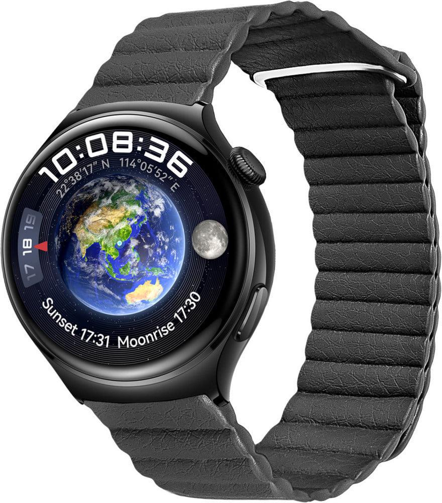 Ремінець шкіряний Genis для Huawei Watch 4/4 Pro Black (38602-2B)