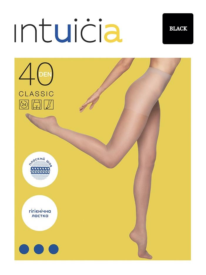 Колготи жіночі капронові Intuicia CLASSIC 40 den 4р. Black