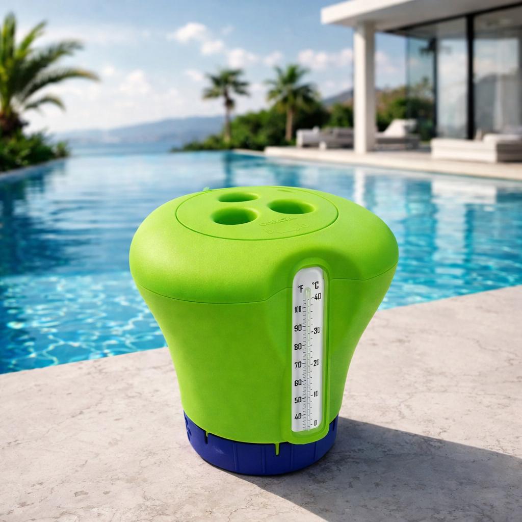 Дозатор Kokido K619BU с термометром d 75 мм Зеленый (12172)