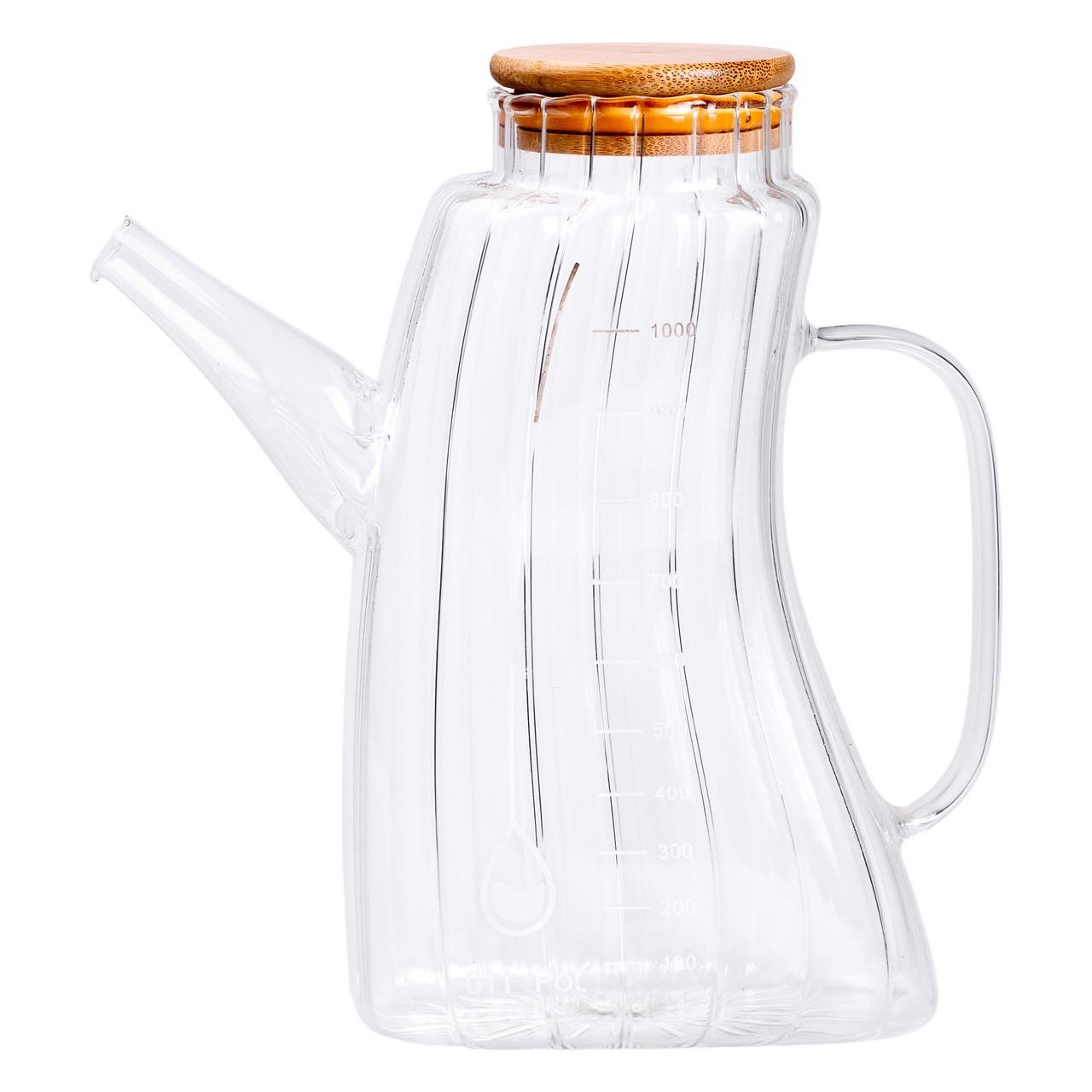 Глечик для олії та оцту з боросилікатного скла 1 л (HP-34-3) - фото 5 Глечик для олії та оцту з боросилікатного скла 1 л (HP-34-3) - фото 5