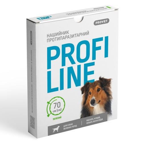 Ошейник Provet Profiline для больших пород собак инсектоакарицид 70 см Зеленый