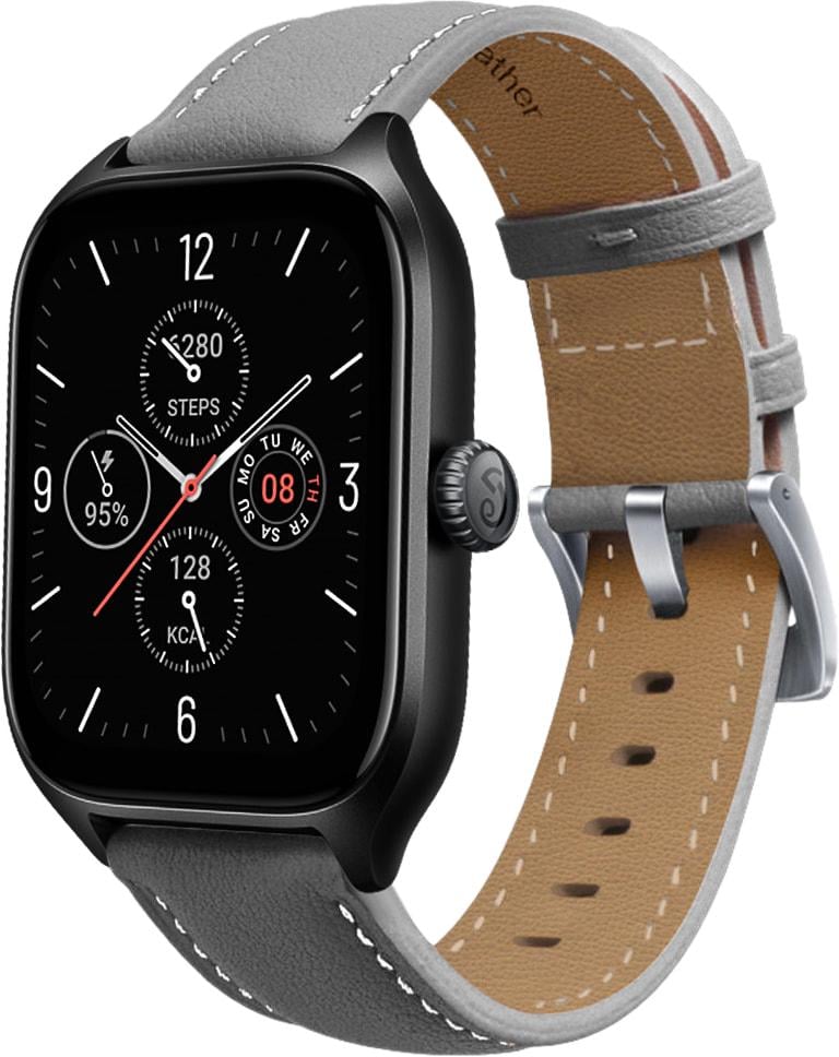 Ремешок кожаный Folsa для Amazfit GTS 4/Mini Grey (31540-33)