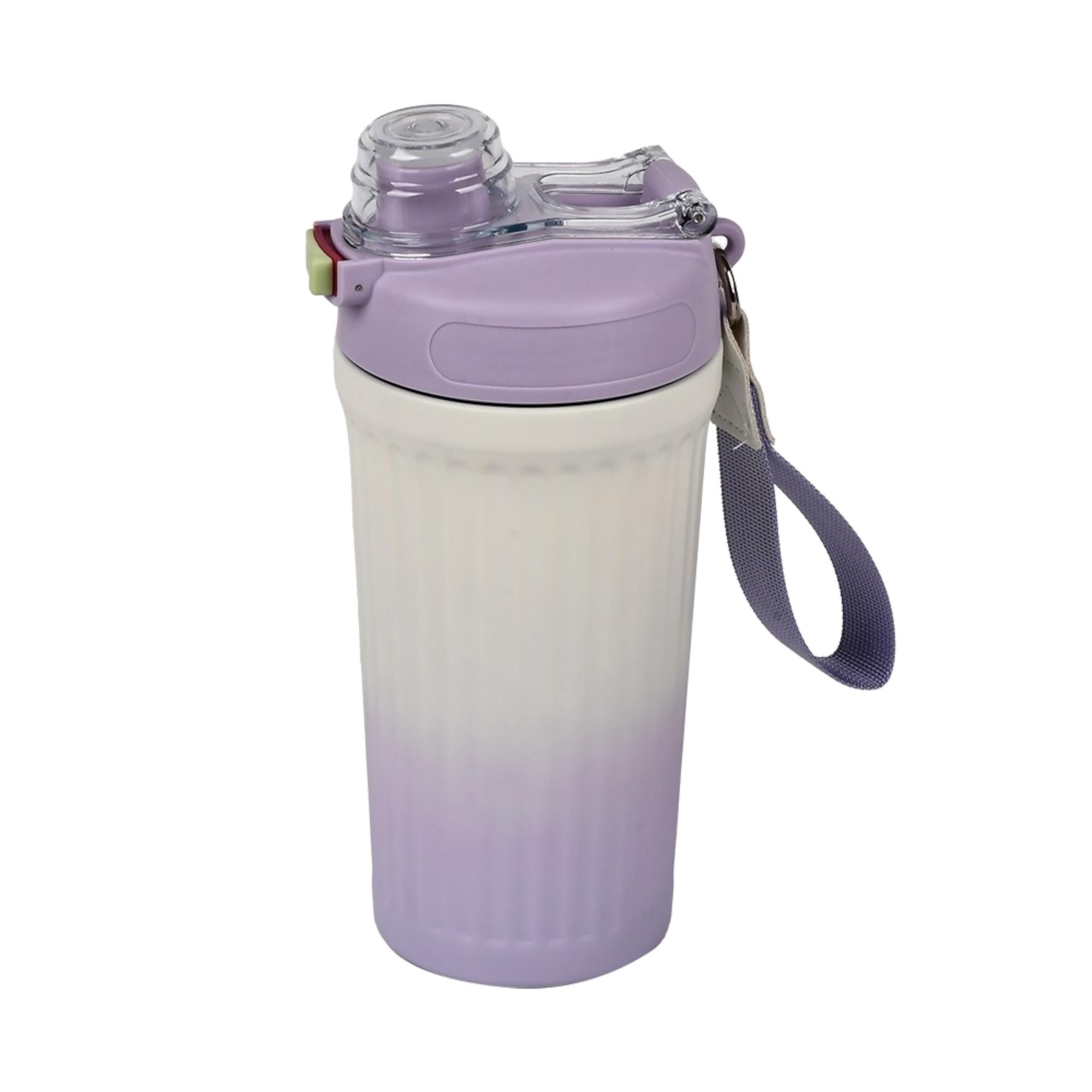 Термокухоль з трубочкою та ручкою GEMEIXION MT-5355 750 мл Фіолетовий з білим (27918259)