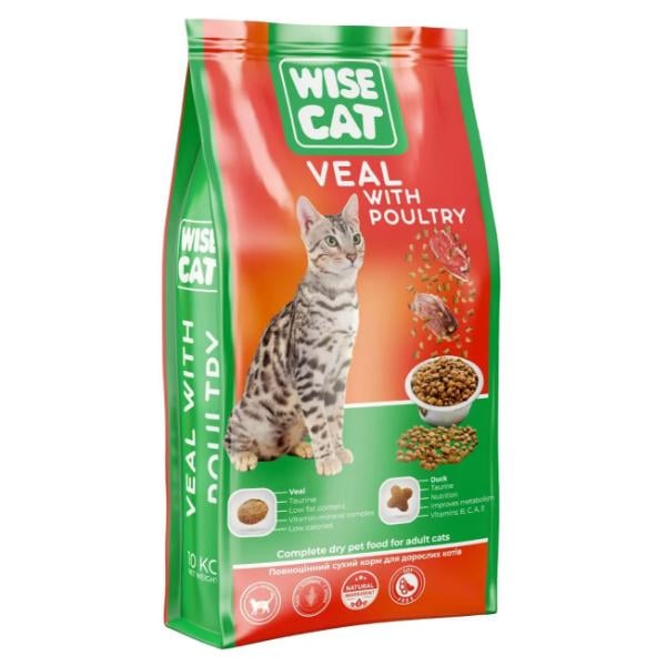 Корм для кошек сухой Wise Cat Veal With Poultry телятина с птицей 400 г (000024521)