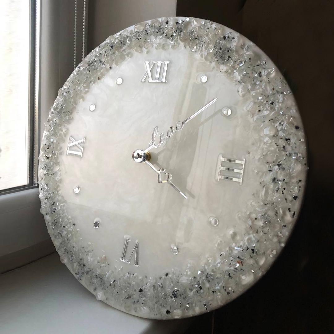 Годинник настінний круглий з епоксидної смоли EPOXY M31 50x50 см