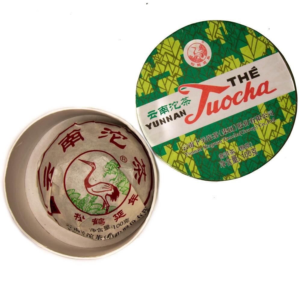 Чай Шу Пу Эр Ся Гуань Сосна и журавль Янь Нянь 2016 г. 100 г