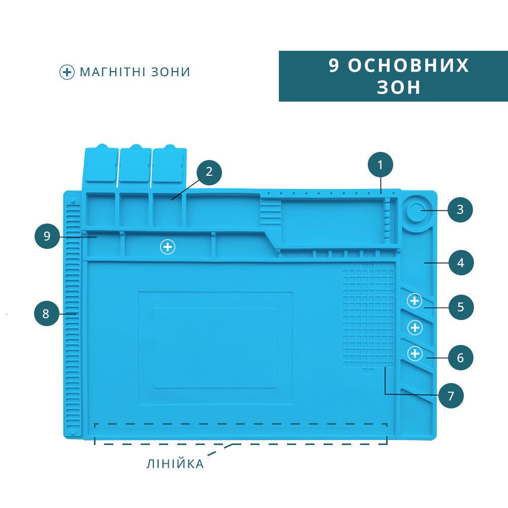 Килимок силіконовий для паяння магнітний 45х30 см (17673297) - фото 2