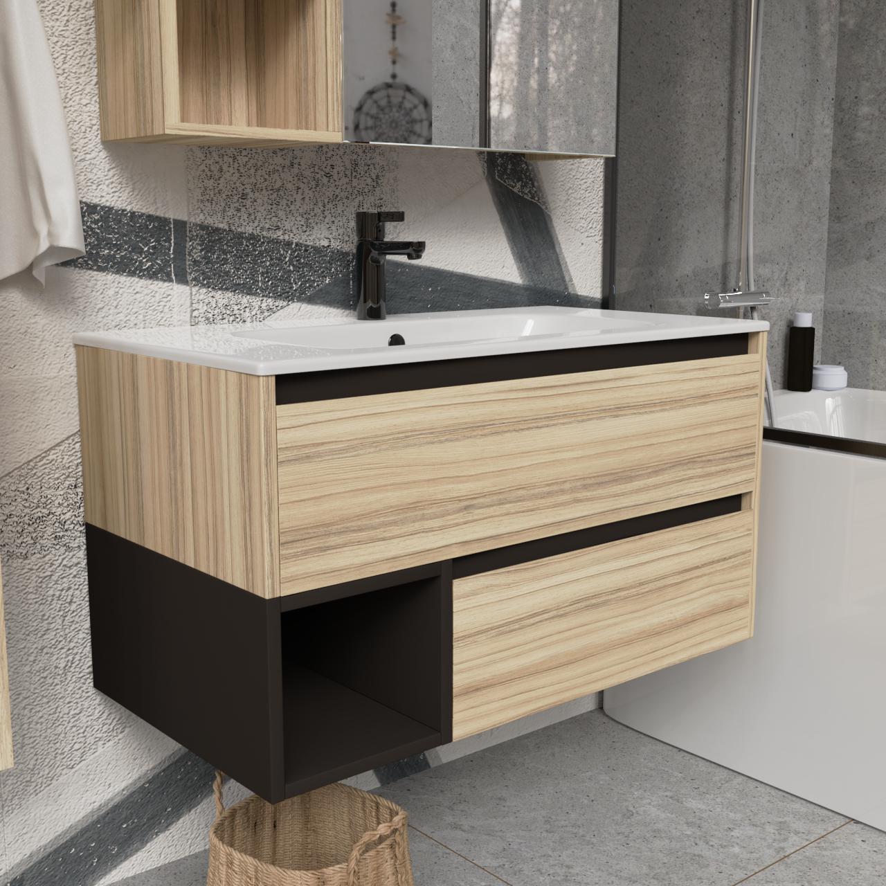 Тумба подвесная с раковиной MVK Vostok Craft 90 В2 900х450х530 мм Коко Боло (c290ko) - фото 2 Тумба подвесная с раковиной MVK Vostok Craft 90 В2 900х450х530 мм Коко Боло (c290ko) - фото 2