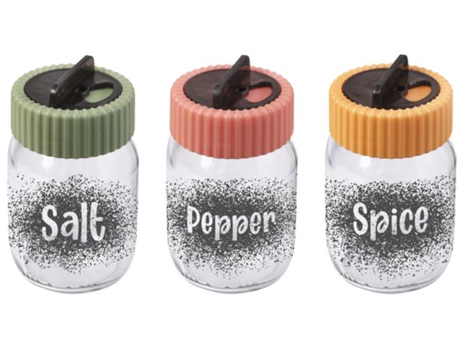 Ємність для спецій 3 шт. Herevin 2024 Colours Salt & Pepper MIX 190 мл MLM-131078-150