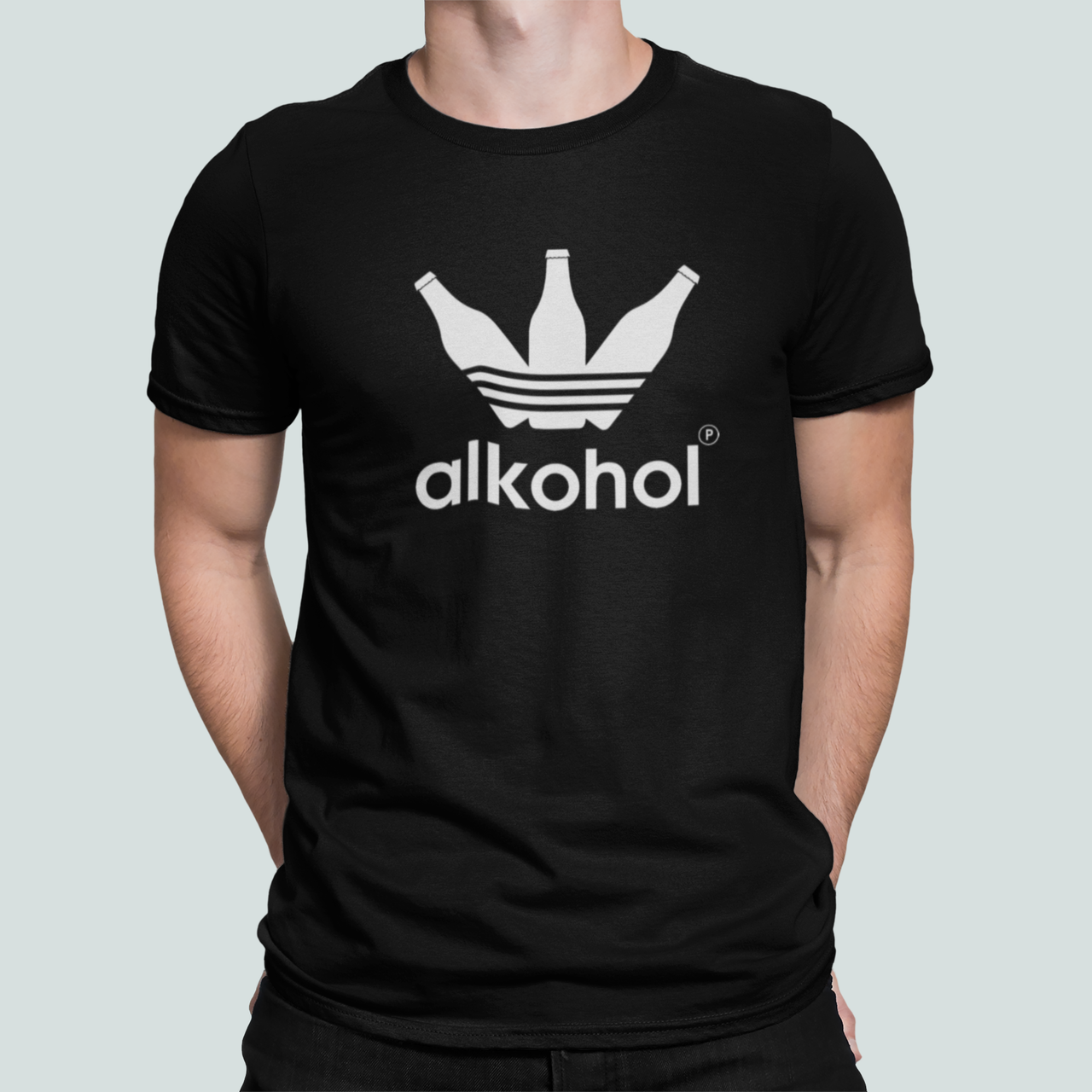 Футболка мужская Stedman с принтом "Alkohol" XL Черный (ПН407-4)