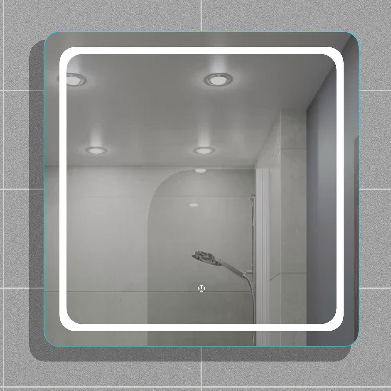 Зеркало для ванной комнаты AVT с LED подсветкой с сенсорным выключателем 800х800 мм (avt-К-21) Зеркало для ванной комнаты AVT с LED подсветкой с сенсорным выключателем 800х800 мм (avt-К-21)