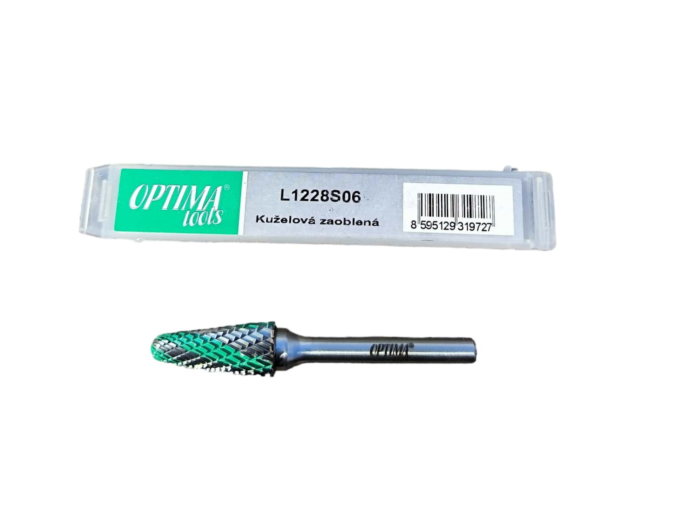 Борфреза твердосплавна Optima Tools L1228S06 конічна заокруглена - фото 2